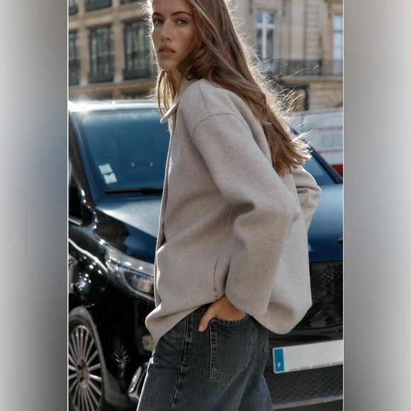 ZARA SOFT DOUBLE-BREASTED COAT - Picture 3 of 10